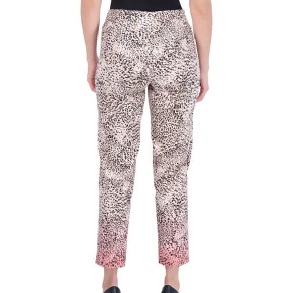 Zac & Rachel Pants Trouser Cropped Ombré Animal Print Pull on Stretch Size 12 - Picture 4 of 10